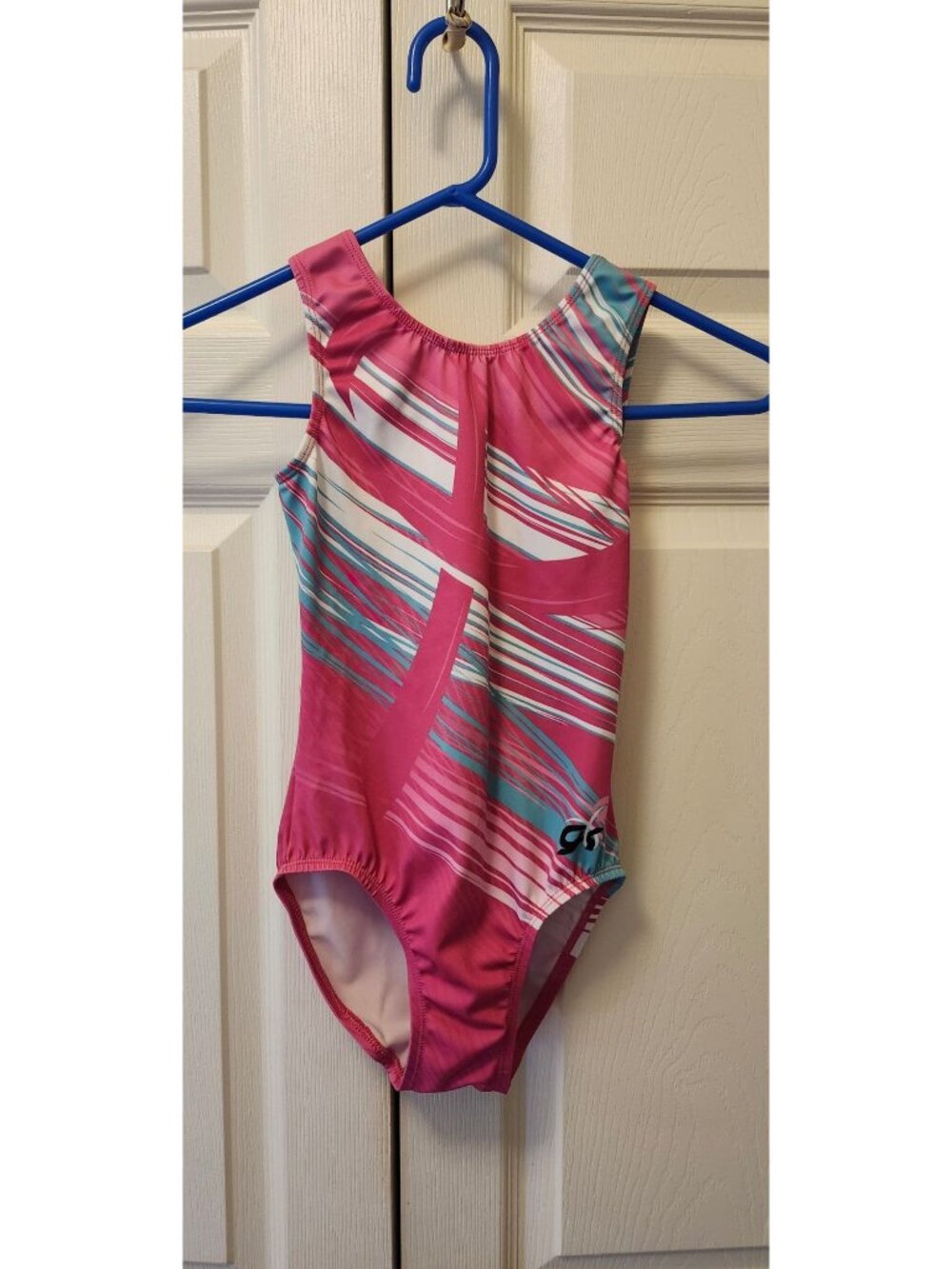 GK Blue by HER Side Pink Breast Cancer Invitational Gymnastics Leotard Size CL